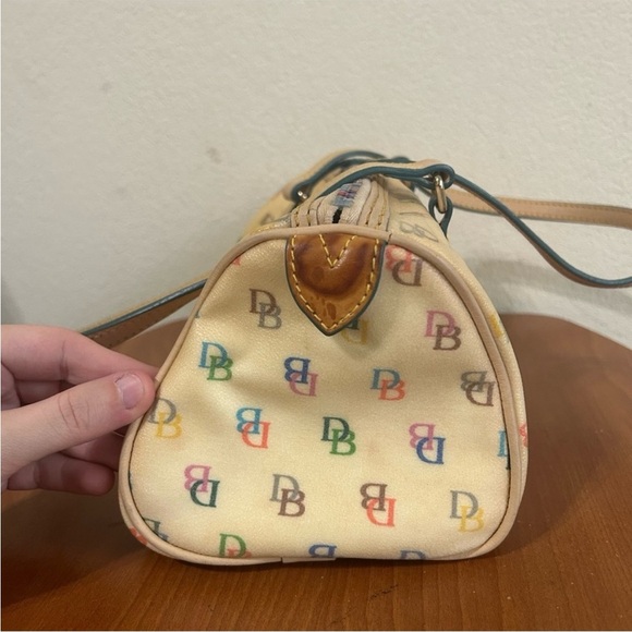 Dooney & Bourke
Cream Tan Shoulder
Bag Leather Trim Coated
Monogram Rainbow - Picture 4 of 10